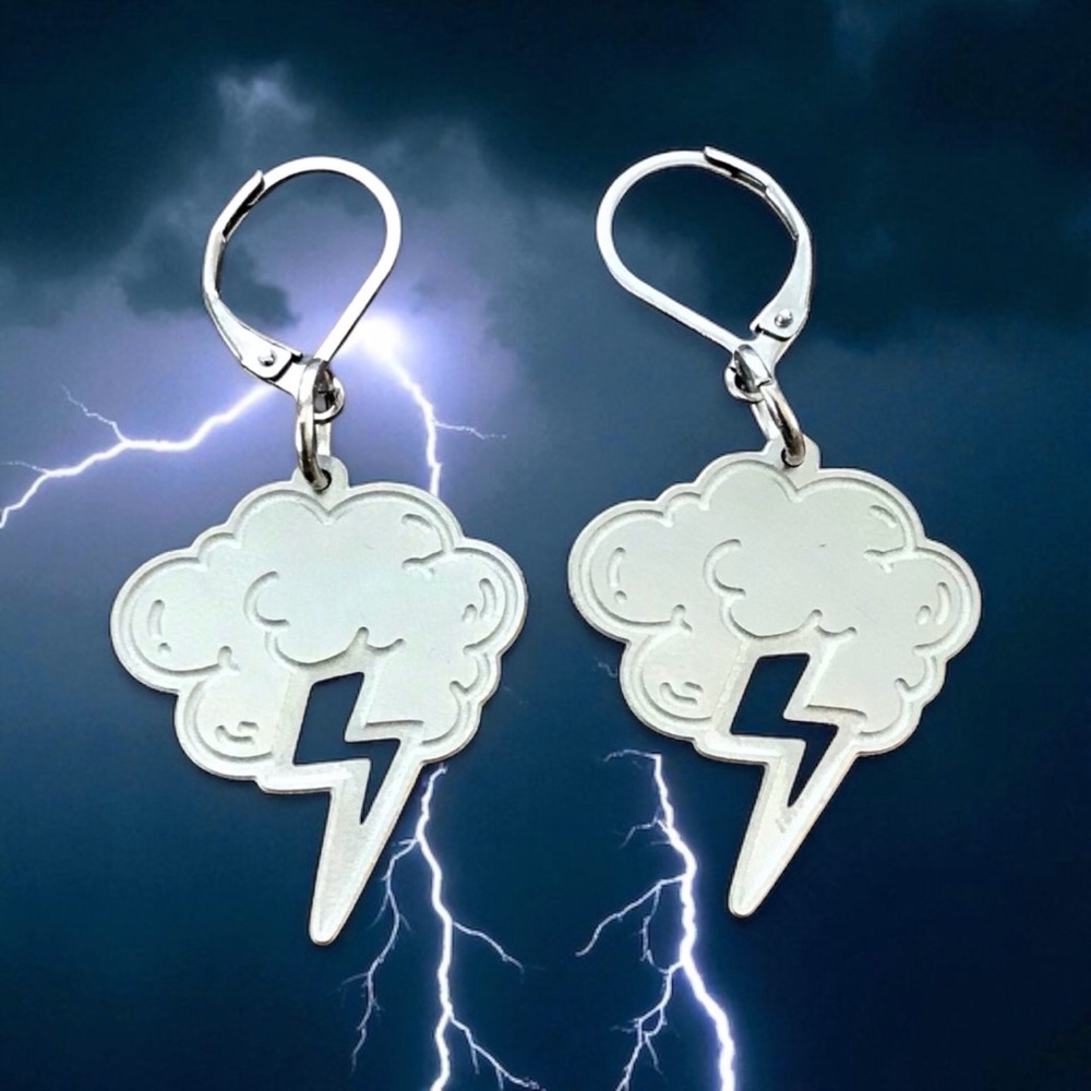 🆕 Thunderstorm Laser Etched Earrings Stainless Steel